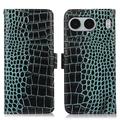 Husă Piele Portofel cu RFID OnePlus Nord 4 - Crocodile - Verde
