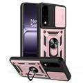 Husă Hibridă OnePlus Nord 5 cu Inel Rotativ cu Ecran pentru Cameră - Auriu Roze