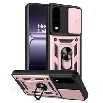 Husă Hibridă OnePlus Nord 5 cu Inel Rotativ cu Ecran pentru Cameră - Auriu Roze