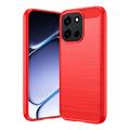 Husă TPU Brushed OnePlus Nord 6/Turbo 6/6V - Fibră de Carbon - Roșu