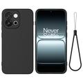 Husă din silicon lichid OnePlus Nord 6/Turbo 6 cu curea de mana - Negru
