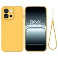 Husă din silicon lichid OnePlus Nord 6/Turbo 6 cu curea de mana - Galben