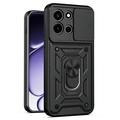 Husă Hibridă OnePlus Nord 6 cu Inel Rotativ cu Ecran pentru Cameră - Negru
