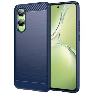 Husă TPU Brushed OnePlus Nord CE4 Lite/Oppo K12x - Fibră de Carbon - Albastru