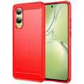 Husă TPU Brushed OnePlus Nord CE4 Lite/Oppo K12x - Fibră de Carbon - Roșu
