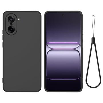 Husă din silicon lichid OnePlus Nord CE5 cu curea de mana - negru