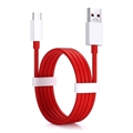 Cablu OnePlus Warp Charge Type-C 5461100012 - 1,5 m - Roșu / Alb