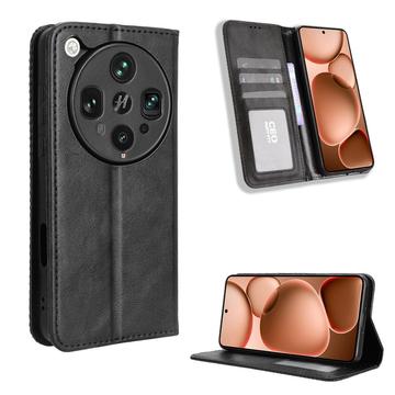 Husă Portofel Cu Închidere Oppo Find X8 Ultra - Retro - Negru