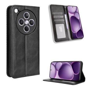 Husă Portofel Cu Închidere Oppo Find X8s+ - Retro - Negru