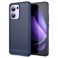 Husă TPU Brushed Oppo Reno13 F - Fibră de Carbon - Albastru