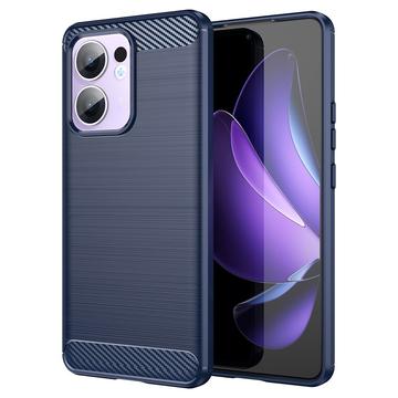 Husă TPU Brushed Oppo Reno13 F - Fibră de Carbon - Albastru
