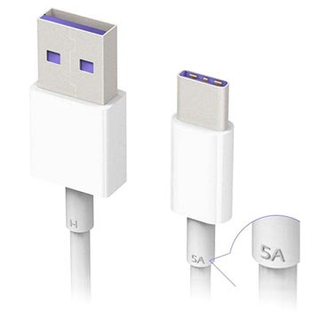 Cablu USB Type-C SuperCharge Huawei HL1289 - 1m - Alb