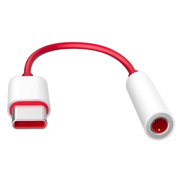 Adaptor cablu OnePlus USB-C / 3,5 mm - Vrac - Roșu / Alb