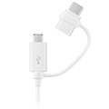 Cablu combinat Samsung EP-DG930DWEGWW - USB-C și MicroUSB - 1,5 m - alb