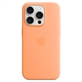 Husă Silicon iPhone 15 Pro cu MagSafe - Apple MT1H3ZM/A - Orange Sorbet