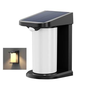 Lampă solară cu LED pentru exterior / lampă de perete cu senzor de mișcare PIR YH0619-PIR - alb cald