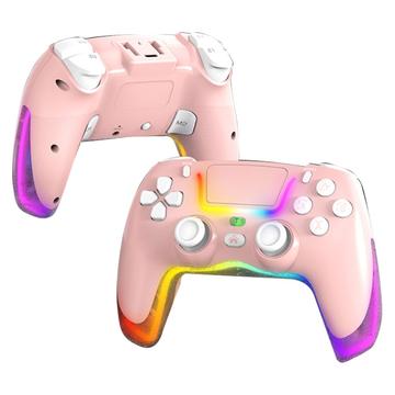 P07 Dazzle Lighting Controler Bluetooth wireless pentru PS4/Android/iOS/Switch/PC - Roz