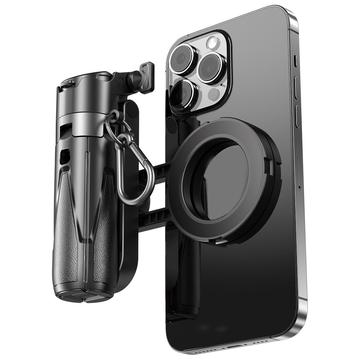 P15-C 2-in-1 Selfie Stick magnetic și suport pentru trepied cu lumină RGB - negru