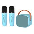 Boxă karaoke Bluetooth P2 pentru copii cu 2 microfoane - albastru