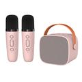 Boxă karaoke Bluetooth P2 pentru copii cu 2 microfoane - roz
