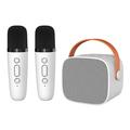 Boxă karaoke Bluetooth P2 pentru copii cu 2 microfoane - alb