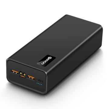 PSOOO M16 65W USB-C/USB-A Power Bank 30000mAh cu lumini LED - Negru