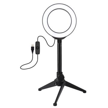 PULUZ 4.7" 12cm Lumină inelă + trepied de birou Suport selfie stick USB lumină albă LED inel vlogging fotografie seturi de lumini video