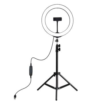 PULUZ PKT3035 10.2" Ring Light LED Fill Light + 1.1m Trepied Stand pentru Vlogging Live Broadcast