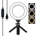 PULUZ PKT3059B 6.2" 16cm USB 3 Modes Dimmable Vlogging Photography Video LED Ring Lights + Kit de montare pe trepied PULUZ PKT3059B 6.2" 16cm USB 3 Modes Dimmable Vlogging Photography Video LED Ring Lights + Tripod Mount Kit