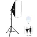 PULUZ Fotografie Lumina de iluminare a fotografiei Trepied + 50x70cm Foto Studio Softbox + E27 LED Lamp Lamp Bulb - EU Plug