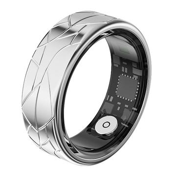 PX02 Crack Design Smart Ring multifuncțional cu control foto - Dimensiune: 19.9mm - Argint