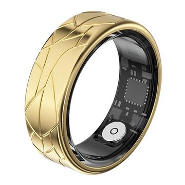 PX02 Smart Ring multifuncțional Crack Design cu control foto - dimensiune: 20.7mm - auriu
