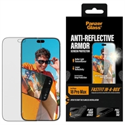 iPhone 18 Pro Max PanzerGlass Anti-Reflective Armor cu protecție de ecran FastFit In-A-Box - 9H - Margine neagră