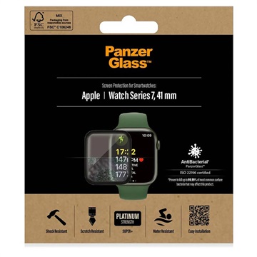 Protector Ecran - 9H - Apple Watch Series 9/8/7 - PanzerGlass AntiBacterial - 41mm