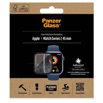 Protector Ecran - 9H - Apple Watch Series 9/8/7 - PanzerGlass AntiBacterial - 45mm