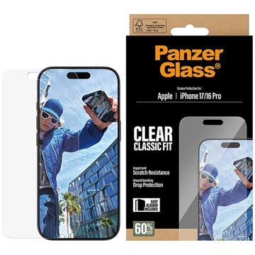 Protector de ecran din sticlă temperată iPhone 17/16 Pro PanzerGlass Classic Fit EasyAligner - 9H