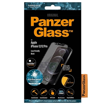 Geam Protecție Ecran iPhone 12/12 Pro - PanzerGlass Case Friendly CamSlider - Marginea neagră