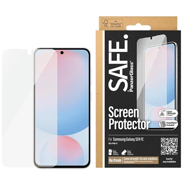 Protector de ecran din sticlă temperată Samsung Galaxy S24 FE PanzerGlass Safe Ultra-Wide Fit - 9H - Transparent