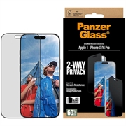 Protector de ecran confidențialitate iPhone 17/16 Pro PanzerGlass Ultra-Wide Fit EasyAligner 2-Way - 9H - Margine neagră