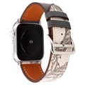 Curea Piele Apple Watch Series 10/9/8/SE (2022)/7/SE/6/5/4/3/2/1 - Pattern - 42mm/41mm/40mm/38mm - Negru