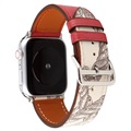 Curea Piele Apple Watch Series 10/9/8/SE (2022)/7/SE/6/5/4/3/2/1 - Pattern - 42mm/41mm/40mm/38mm - Roșu