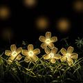 Lumină floare de piersic 50 de LED-uri 8 moduri de lumină solară șir de grădină cărare lampă decor curte - alb cald
