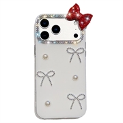 Husă hibridă decorativă cu fundă iPhone 18 Pro/17 Pro - Alb perlat