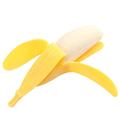 Jucărie moale în formă de gogoașă cu banană, care se poate dezlipi, pentru copii și adulți - galbenă