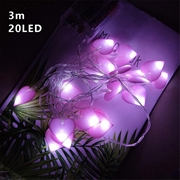 Șir de lumini LED roz cu inimioare - 3m