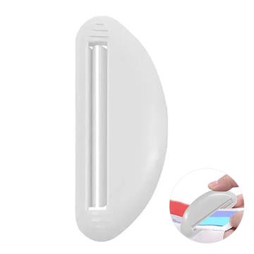 Dispenser cu tub de plastic pentru pastă de dinți / cremă de protecție solară / cremă de mâini - alb