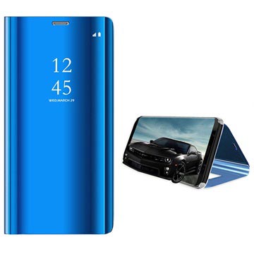 Husă cu rabat de lux Mirror View pentru Samsung Galaxy S9 - Albastru