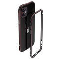 Polar Lights Style Ramă De Protecție Bumper Metal iPhone 12 Mini - Negru / Roșu