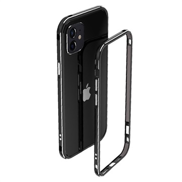 Polar Lights Style Ramă De Protecție Bumper Metal iPhone 12 Mini - Negru / Argintiu