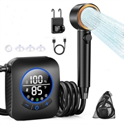 Duș portabil de camping cu ecran LCD inteligent și 5 setări de presiune - 8000mAh